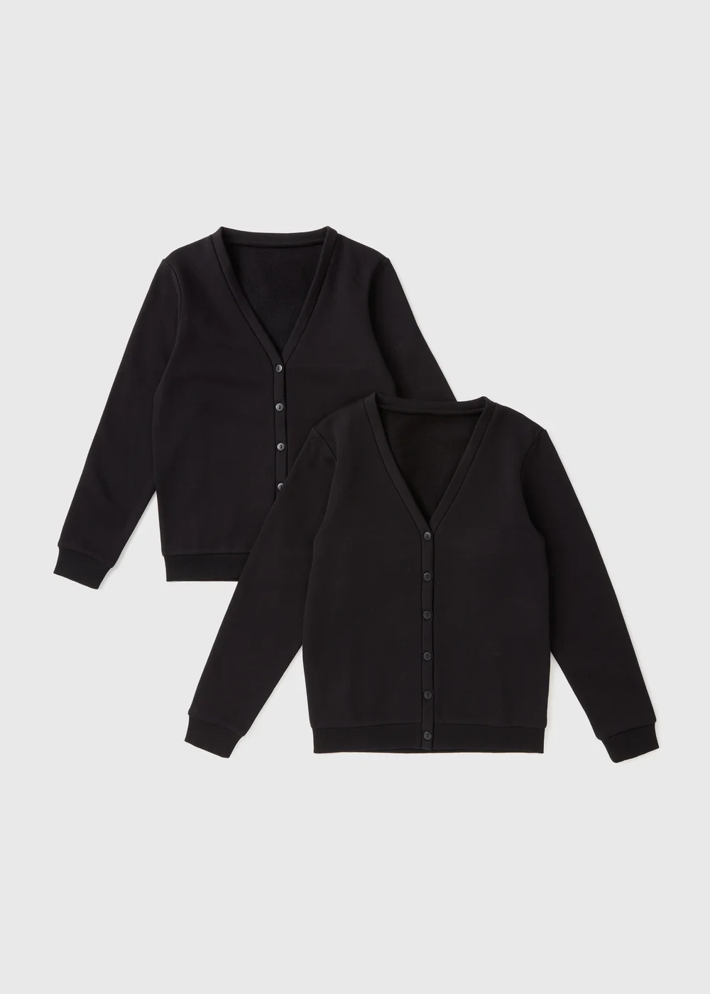 2 Pack Girls Black V-Neck Sweat Cardigan (3-13yrs) - Age 5 Years Image 1