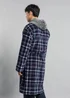 Tokyo Laundry Navy Hooded Check Dressing Gown - Large Image 2