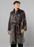 Tokyo Laundry Dark Grey Plush Shawl Collar Dressing Gown - Medium Image 1