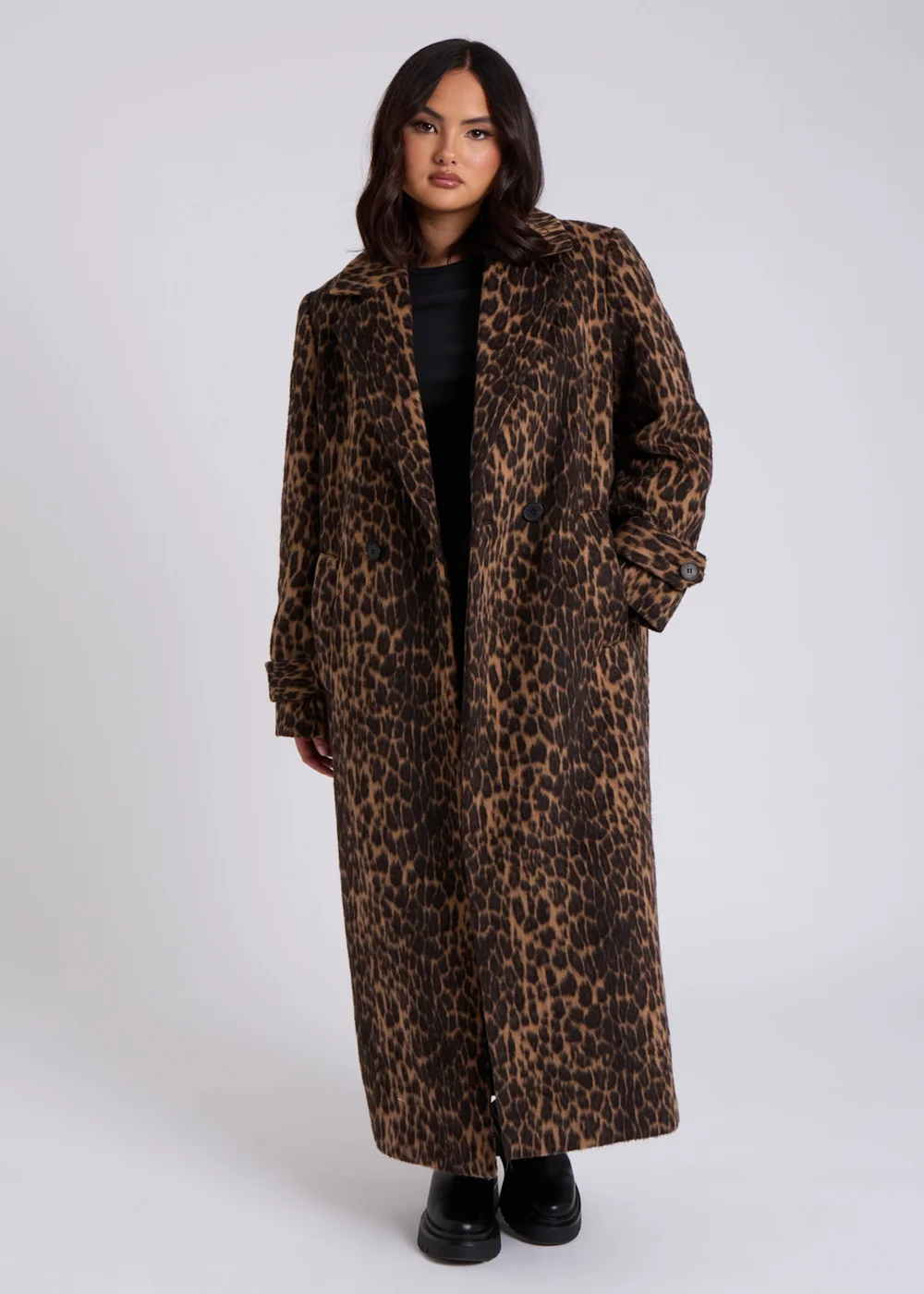 Urban Bliss Brown Leopard Print Formal Coat - 12 Image 1