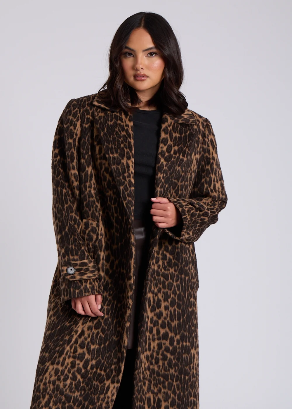 Urban Bliss Brown Leopard Print Formal Coat - 16 Image 3