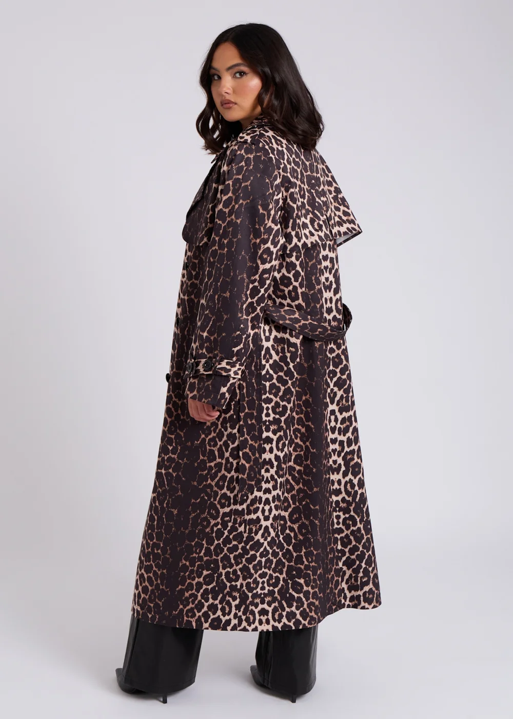 Urban Bliss Brown Leopard Print Trench - 14 Image 2