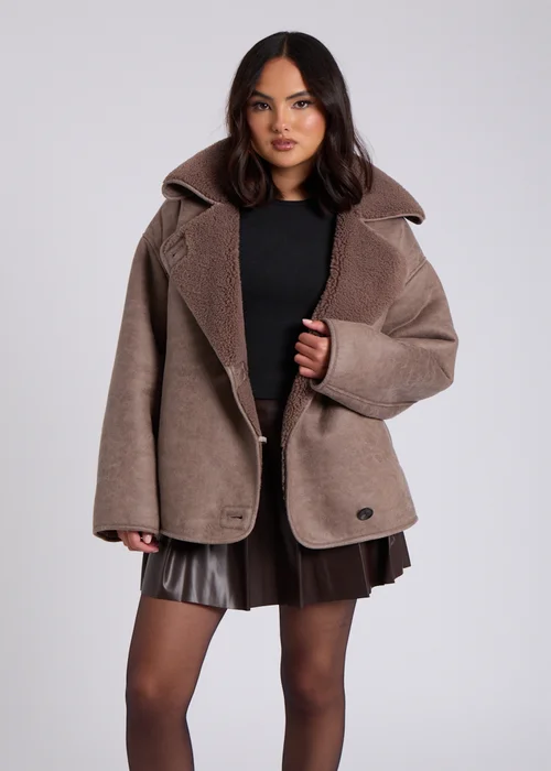 Urban Bliss Taupe Short Bonded Jacket - 10 Image 1