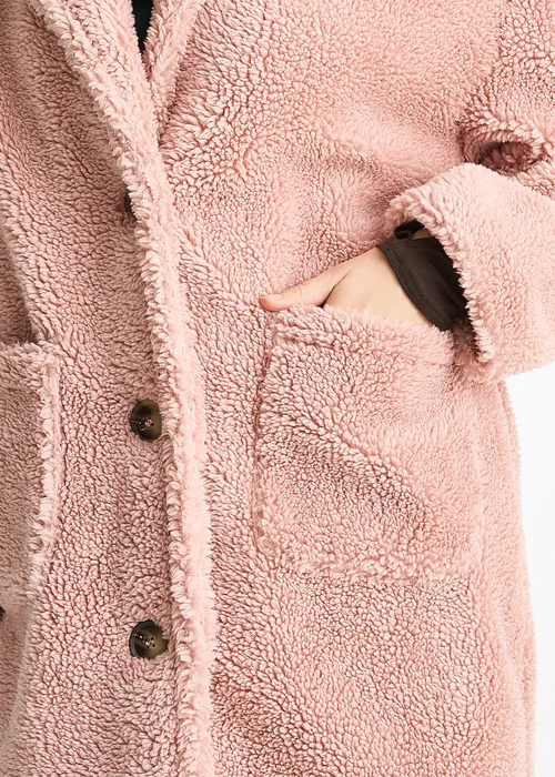 Gini London Blush Longline Teddy Coat - S/M Image 3