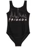 Vanilla Underground Friends Girls Black Swimming Costume (7-15yrs) - Age 11-12 Years Image 1
