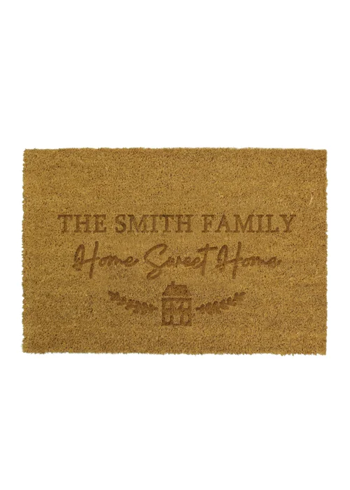 Personalised Memento Company Home Sweet Home Rectangle Brown Indoor mat - One Size Image 2