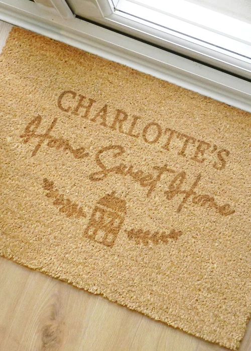 Personalised Memento Company Home Sweet Home Rectangle Brown Indoor mat - One Size Image 3