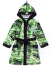 Vanilla Underground Jurassic World Boys Green Camo Logo Print Bathrobe (4 - 12 Years) - Age 7-8 Years Image 1