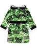 Vanilla Underground Jurassic World Boys Green Camo Logo Print Bathrobe (4 - 12 Years) - Age 7-8 Years Image 2
