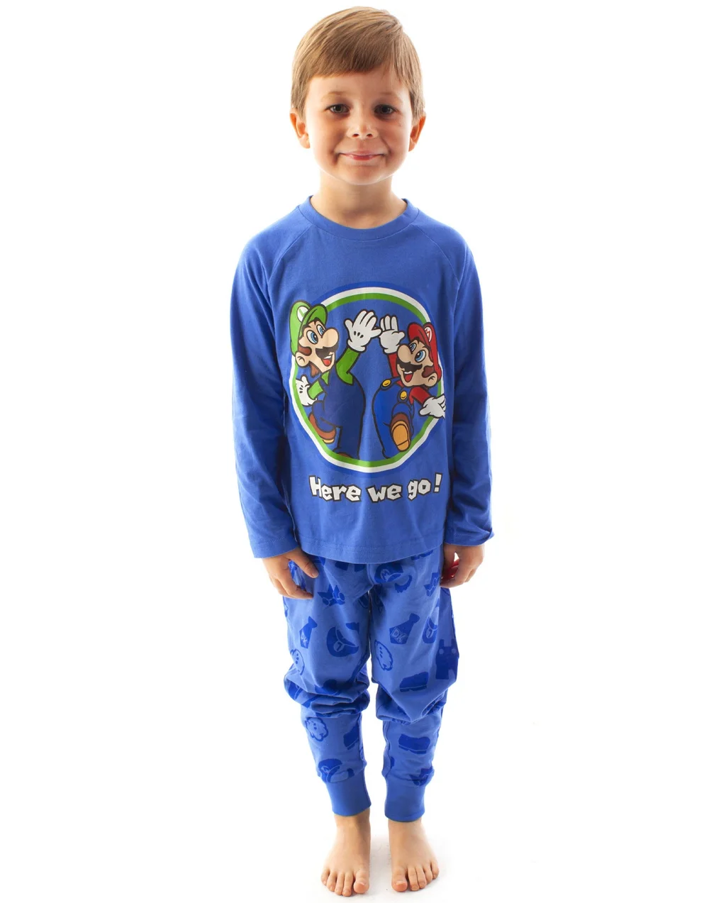 Vanilla Underground Nintendo Boys Blue Mario & Luigi Pyjama Set (5 - 14 Years) - Age 9-10 Years Image 2