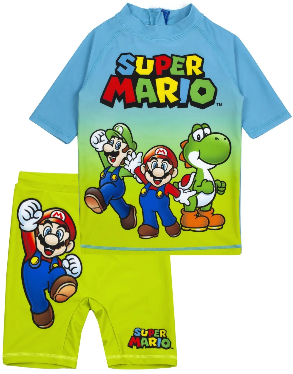 Nintendo Boys Blue Mario & Luigi 2 Piece Swim Set (3-12yrs) - Age 5-6 Years Image 1
