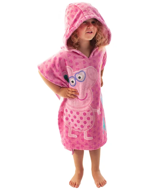 Vanilla Underground Peppa Pig Girls Pink Poncho Towel & Swimming Costume Set (12mths-7yrs) - Age 3-4 Years Image 4