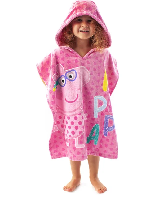 Vanilla Underground Peppa Pig Girls Pink Poncho Towel & Swimming Costume Set (12mths-7yrs) - Age 3-4 Years Image 3
