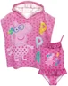 Vanilla Underground Peppa Pig Girls Pink Poncho Towel & Swimming Costume Set (12mths-7yrs) - Age 3-4 Years Image 1