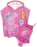 Vanilla Underground Peppa Pig Girls Pink Poncho Towel & Swimming Costume Set (12mths-7yrs) - Age 3-4 Years Image 5