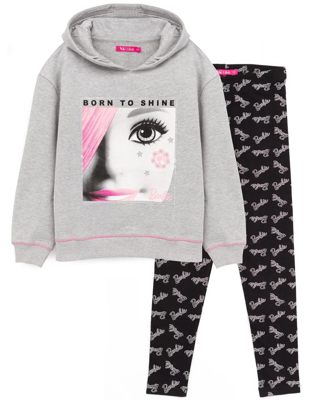 Vanilla Underground Barbie Girls Grey Hoodie and Legging Set (3-12 Years) - 11-12 Yrs Image 1