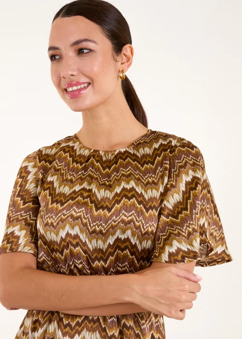 Blue Vanilla Brown Crew Neck Mini Dress - 12 Image 3