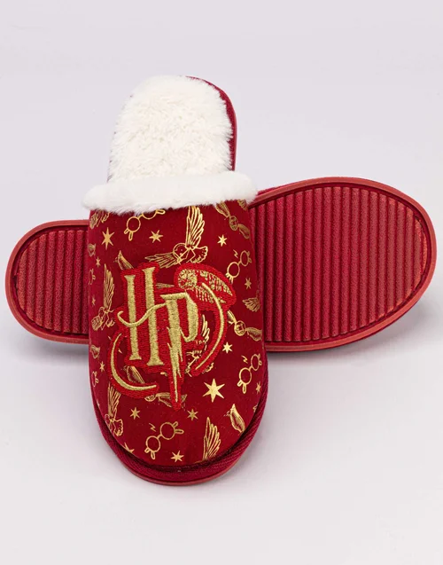 Vanilla Underground Harry Potter Girls Red Logo Mule Slippers (12 Younger - 5 Older) - Size 13 Infants Footwear Image 3