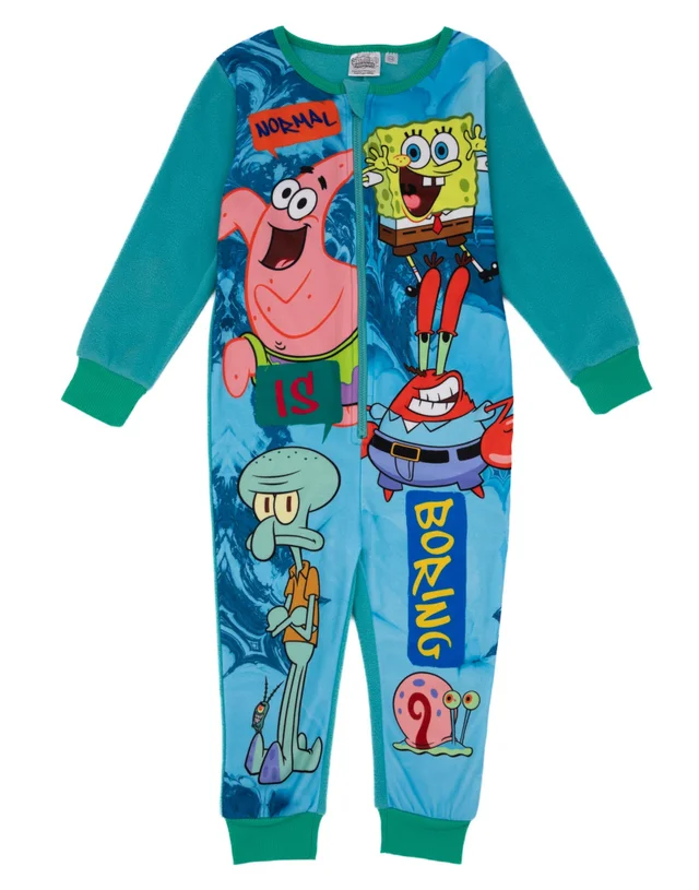 Vanilla Underground SpongeBob SquarePants Boys Blue Onesie (3-12 Years)