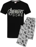 Vanilla Underground Marvel Mens Black Logo Short Sleeve Long Leg Pyjama Set - XXL Image 1