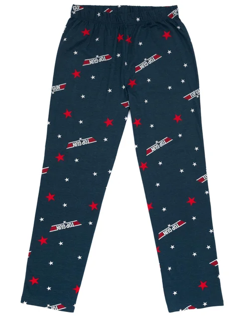 Vanilla Underground Top Gun Mens Black All Over Print Bottoms Pyjama Set - Large Image 4