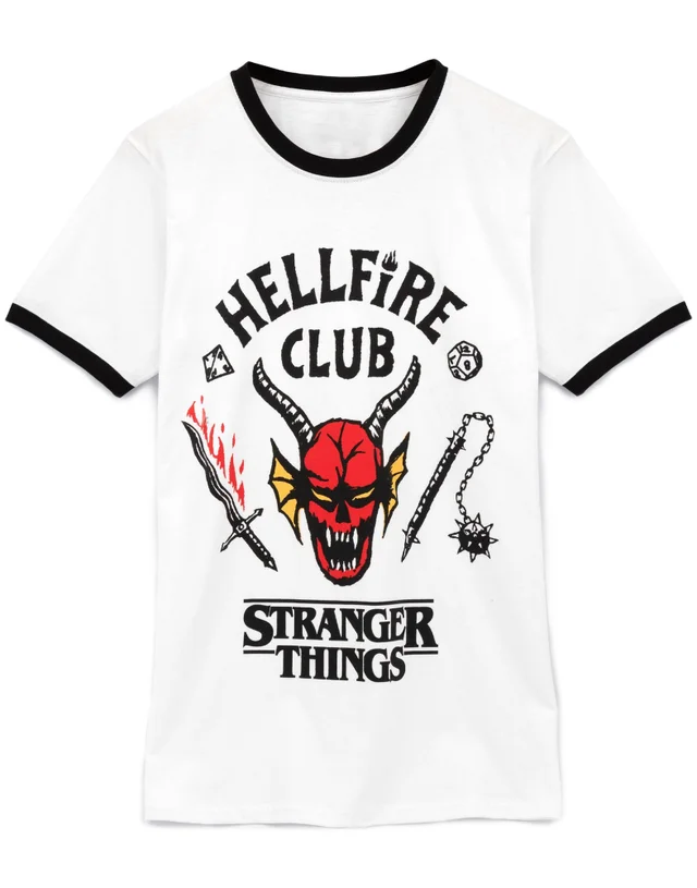 Vanilla Underground Stranger Things Mens White Hellfire Club Logo T-Shirt