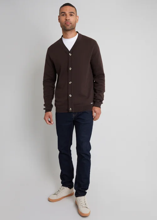 Threadbare Charcoal Cotton Blend Knitted Cardigan - S Image 3