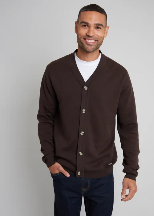 Threadbare Charcoal Cotton Blend Knitted Cardigan - S Image 1