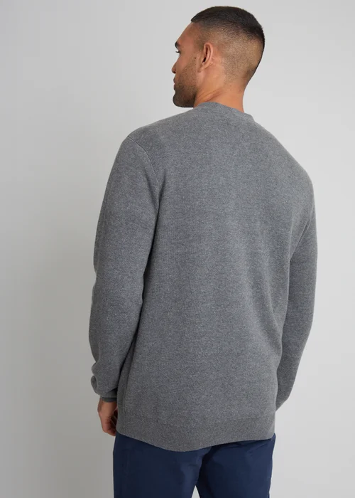 Threadbare Charcoal Cotton Blend Knitted Cardigan - Small Image 2