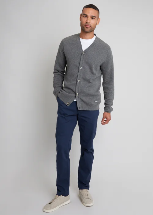 Threadbare Charcoal Cotton Blend Knitted Cardigan - Small Image 4