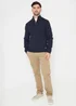 Threadbare Navy Cotton Blend Knitted Quarter Zip Jumper - Small Image 4