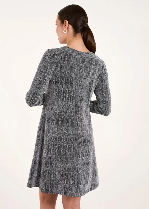 Blue Vanilla Silver Metallic Diamante Swing Dress - L Image 3