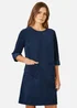 Yumi Navy Cord Tunic Dress With Patch Pockets - 16 Image 1