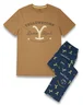 Yellowstone Multicoloured Top Short Sleeve Long Leg Pyjama Set - Small Image 1