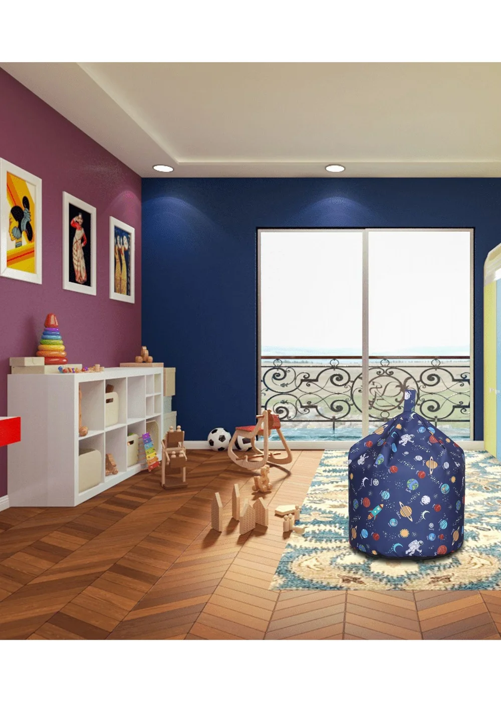 Kaikoo Blue Space Print Beanbag - One Size Image 3