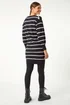 Roman Black Stripe V-Neck Knit Jumper Dress - Size 12 Image 4