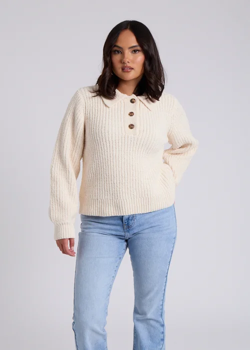 Urban Bliss Cream Chenile Button Jumper - Small Image 1