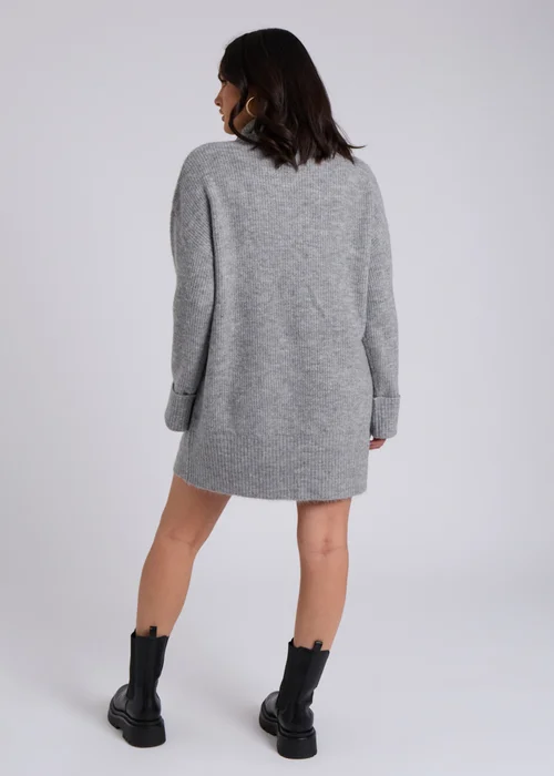 Urban Bliss Grey Mini Roll Neck Dress - Large Image 4