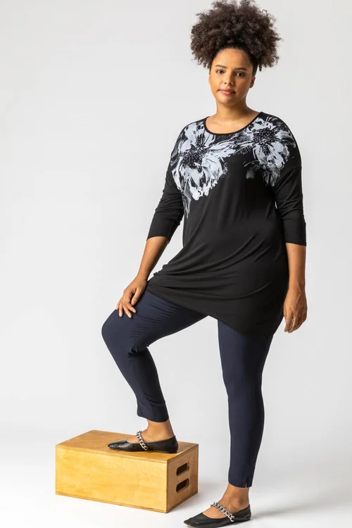 Roman Navy Curve Full Length Elastic Waist Trousers - 30-32 Image 4