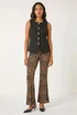 Roman Natural Animal Print Flare Stretch Trouser - 12 Image 1