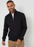 Threadbare Black Funnel Neck Zip Through Sweatshirt - M Image 1
