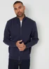 Threadbare Navy Funnel Neck Zip Through Sweatshirt - L Image 1