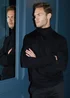 Threadbare Black Knitted Roll Neck Jumper - Large Image 4