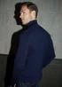 Threadbare Navy Knitted Roll Neck Jumper - Small Image 2