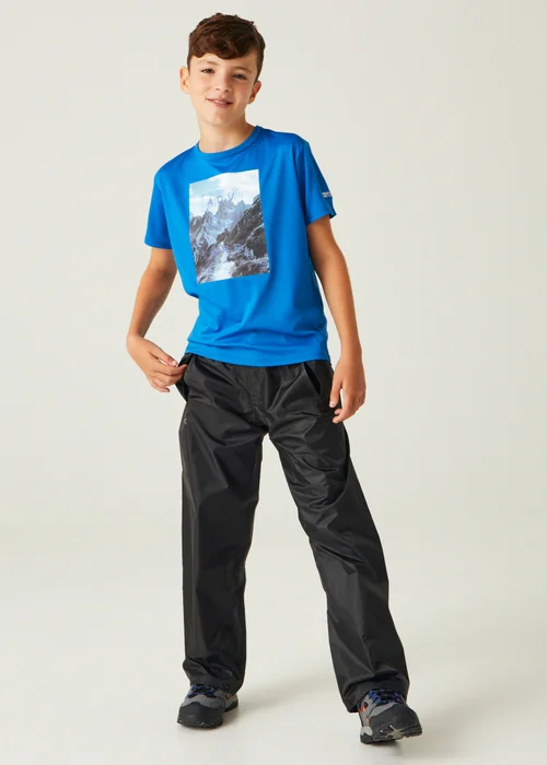 Regatta Black Kids Stormbreak Waterproof Hydrofort Overtrousers (3-16 Years) - Age 7-8 Years Image 3