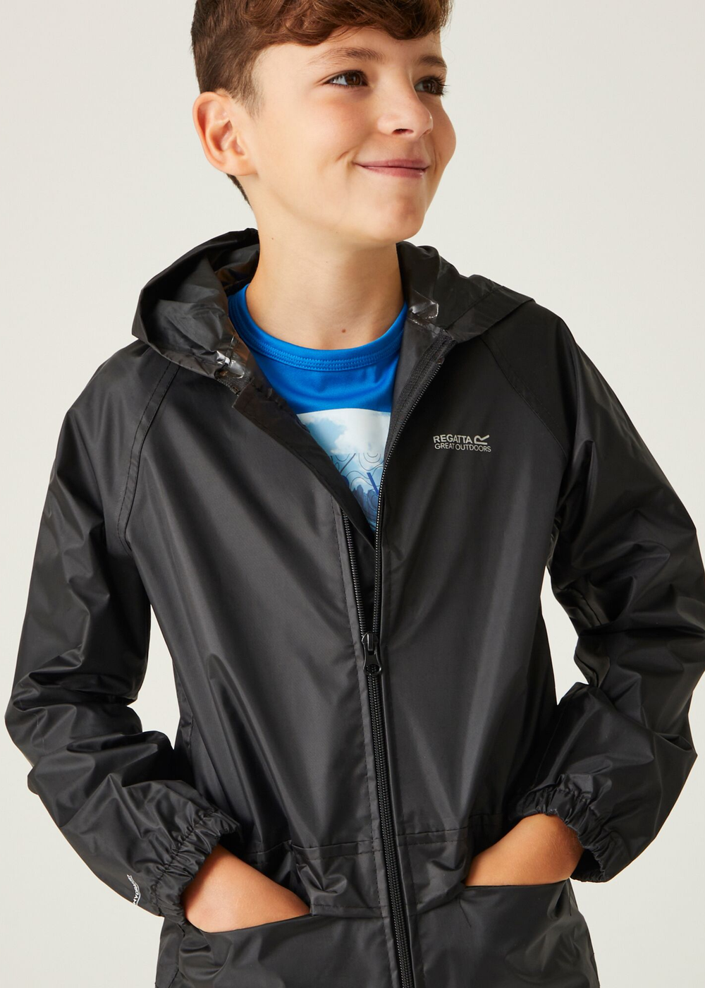 Regatta Black Kids' Stormbreak Waterproof Jacket - 13 Yrs Image 3