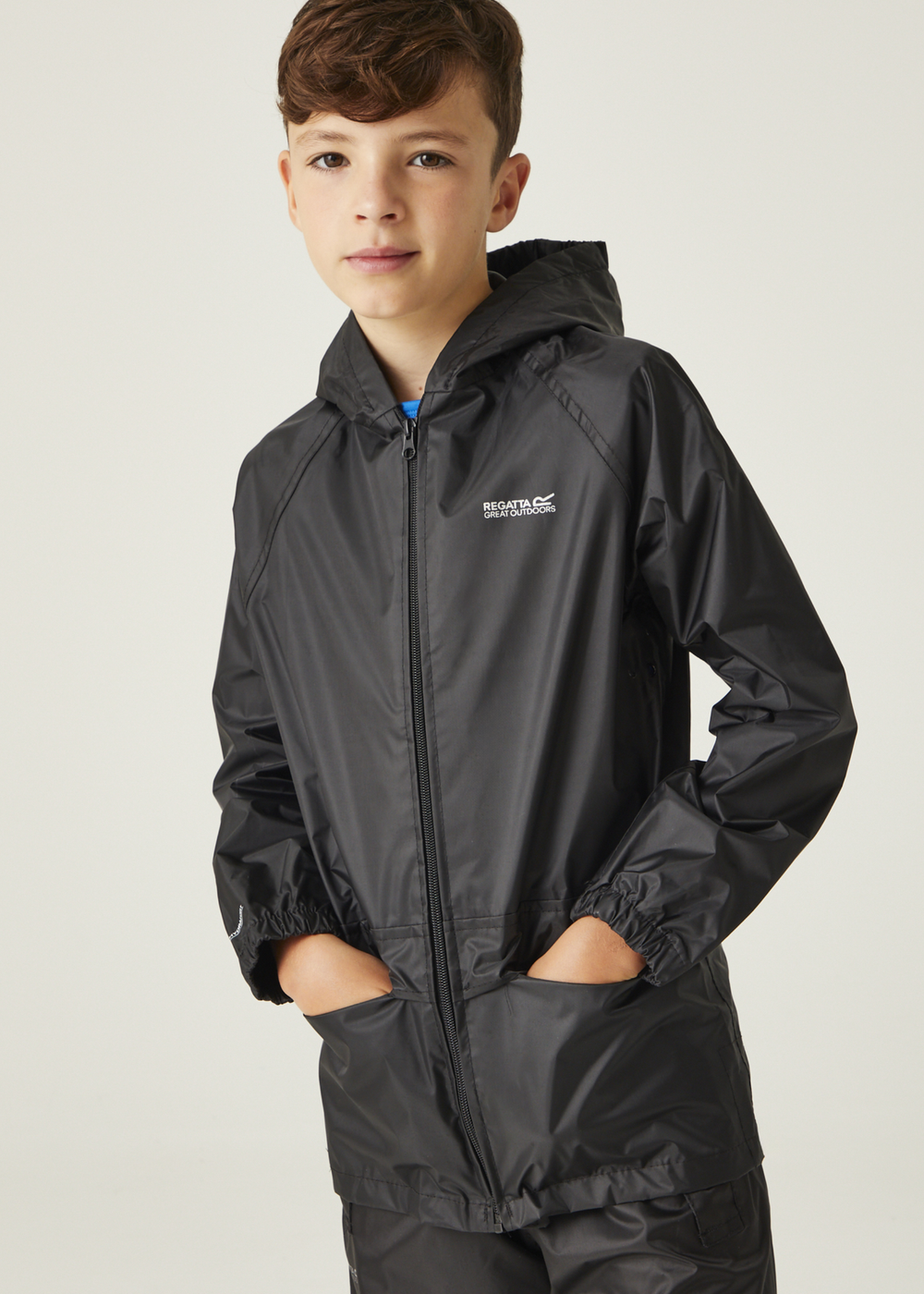 Regatta Black Kids' Stormbreak Waterproof Jacket - Age 13 Years Image 1