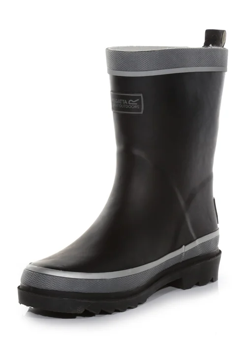 Regatta Black Kids' Foxfire Reflective Wellies - Size 11 Infants Footwear Image 3