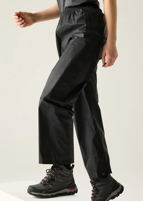 Regatta Black Pack It Waterproof Breathable Isolite Over Trousers - L Image 1