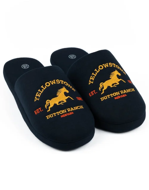 Yellowstone Blue Dutton Ranch Montana Mule Slippers - Size 11-12 Image 4